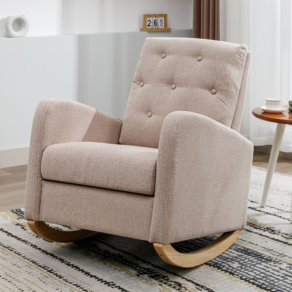 Mjkone Tufted Button Modern Nursery Rocking Chair