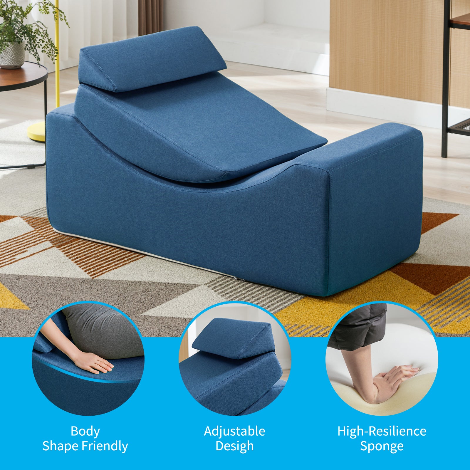 Mjkone Zero Gravity Chaise Longue for Yoga, Multi-Functional Foam Recliner for Living Room, Ergonomic Positioning for Better Relaxation/No Need Assembly/Space Saving