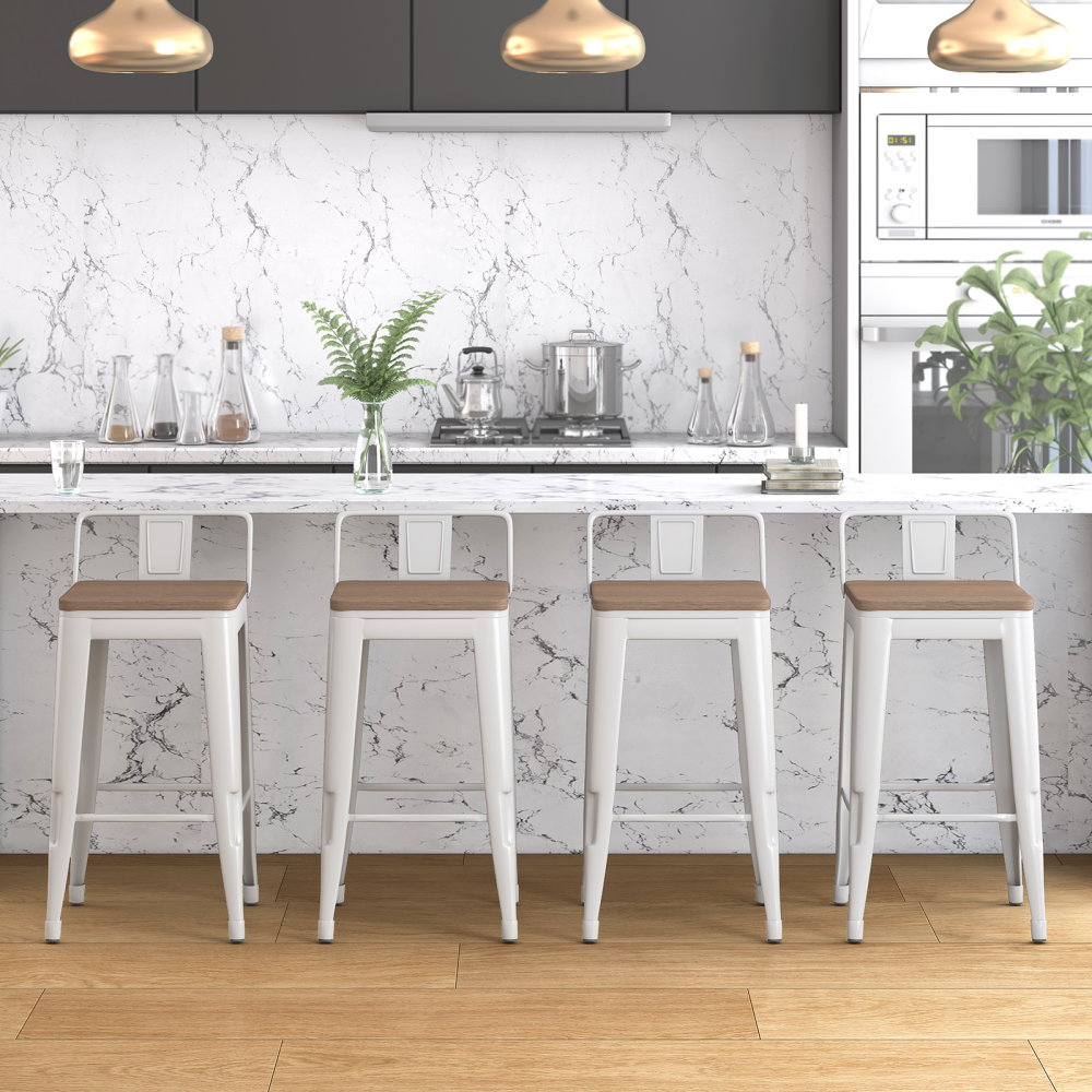 Stackable Kitchen Stool Mjkone Stackable Kitchen Metal Bar Stools Set of 4