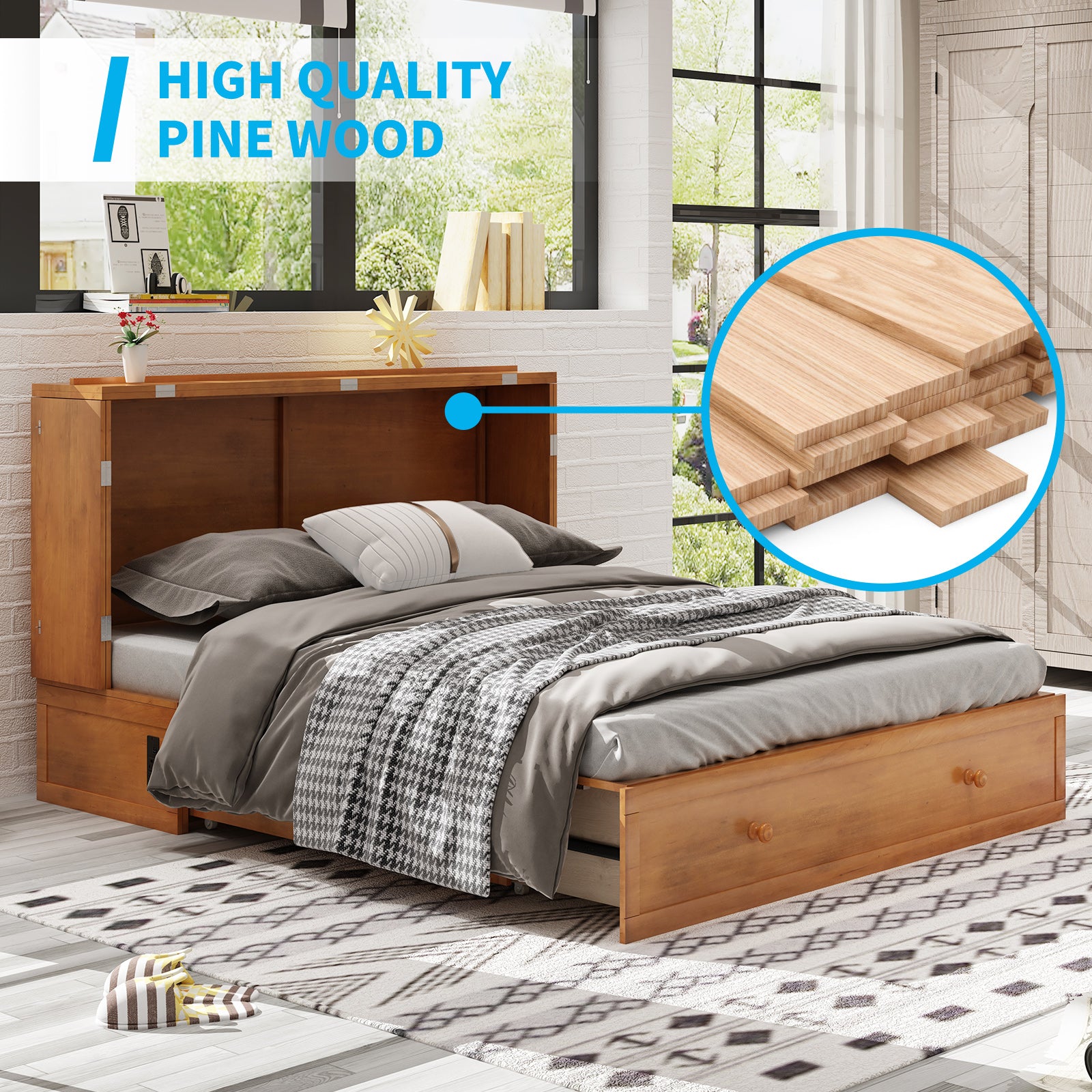 Foldable discount wooden bed