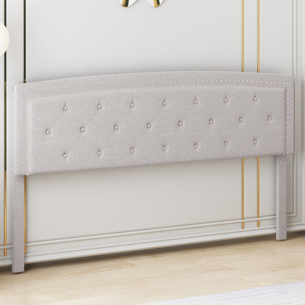 Mjkone Adjustable Height Button Tufted Headboard