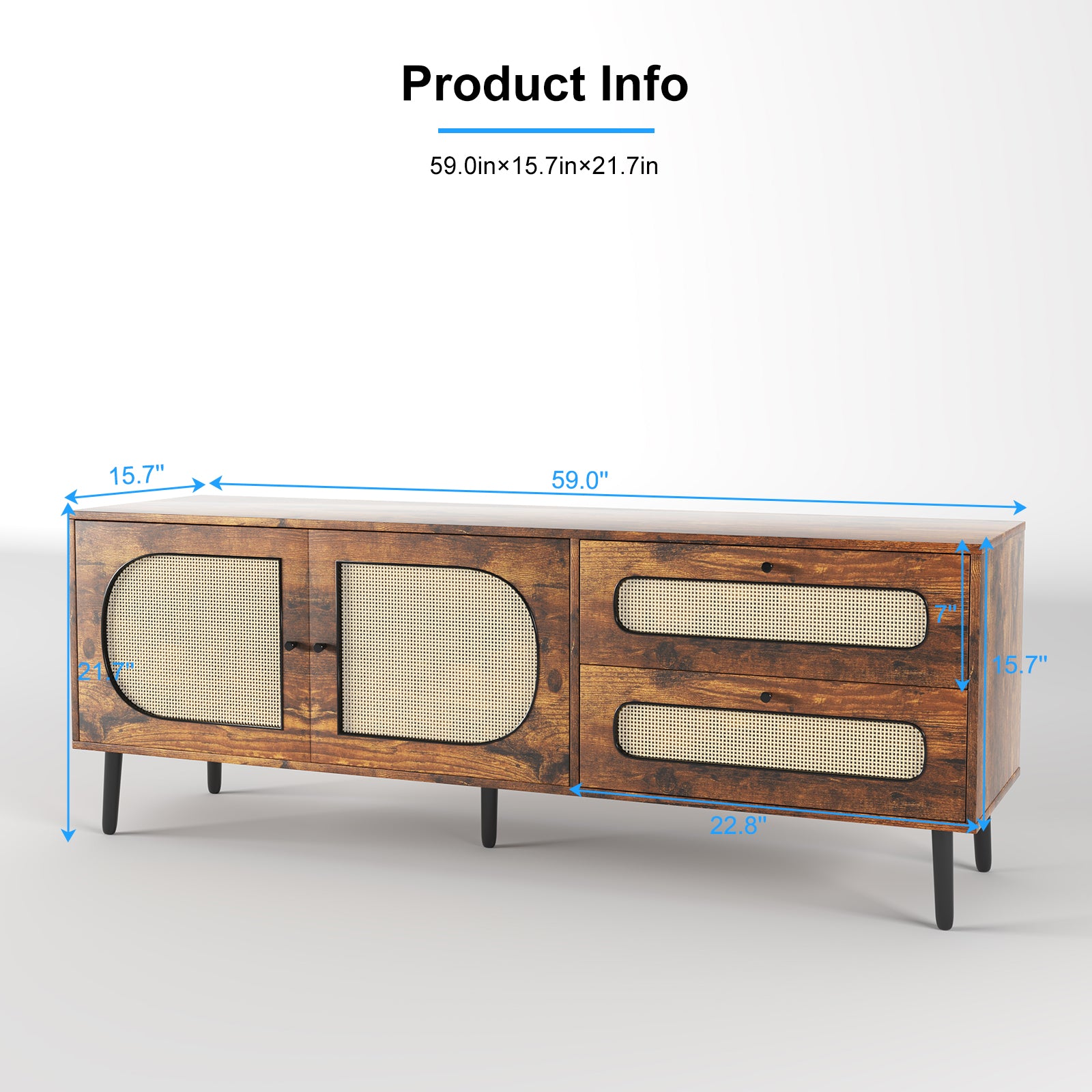 Mjkone TV Stand for 32 65 Inch TV Entertainment Center with 2 Shelves
