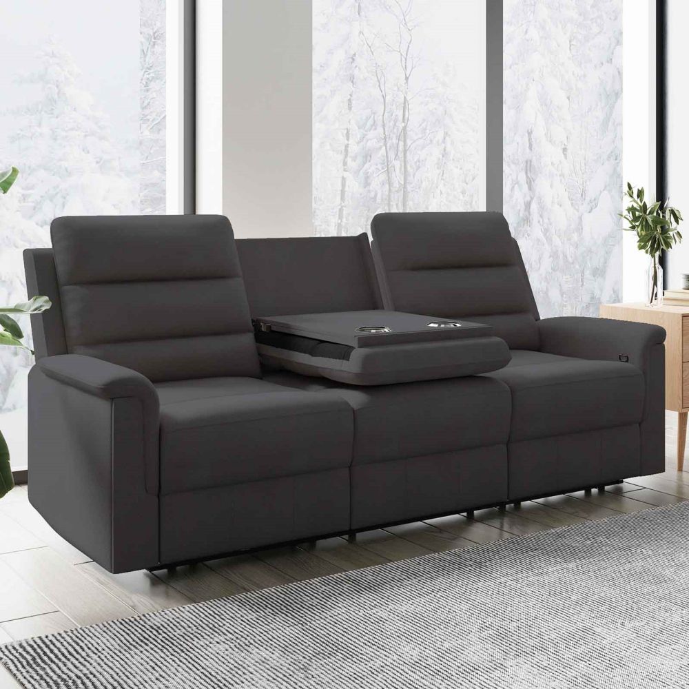Mjkone Reclining Loveseat 3-Seater Sofa with Storage Space