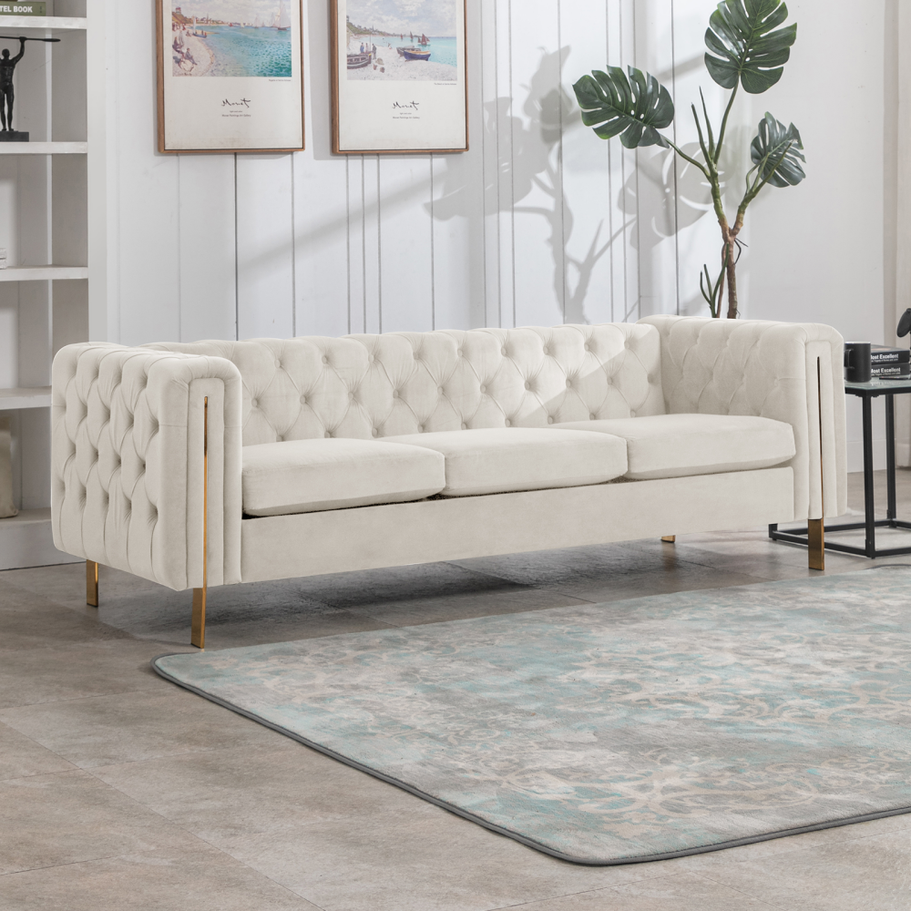 Mjkone Velvet Upholstered Sofa Chair Set