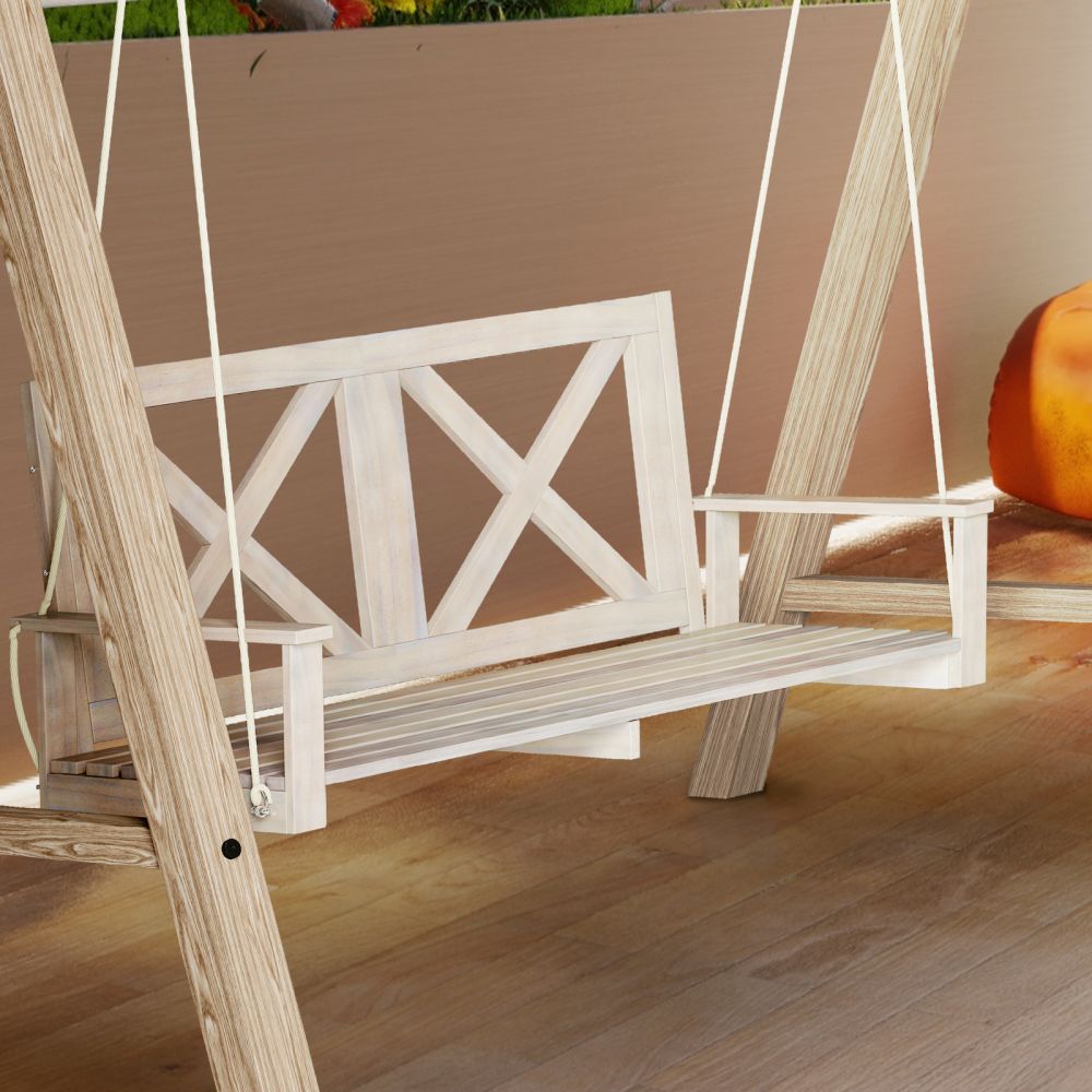 Mjkone 2/3 Seater Outdoor Porch Wood Swing Chair