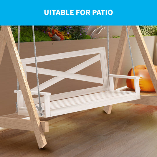 Mjkone 2-3 Seaters Outdoor Porch Swing, Garden Swings for Adults with Curved Back Design, Porch Swing for Patio, Garden, Backyard