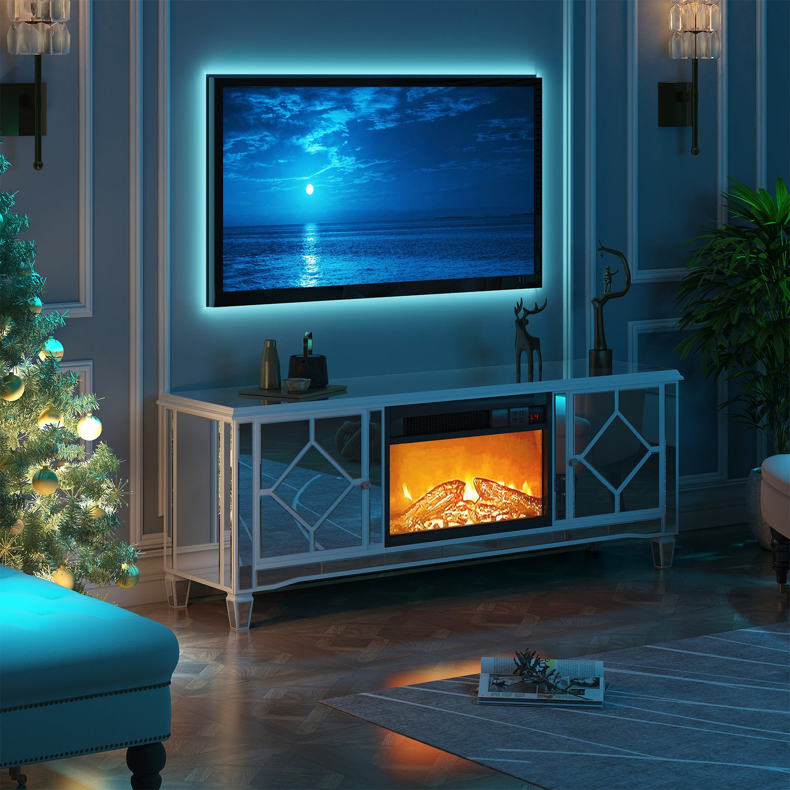Mirrored media console top