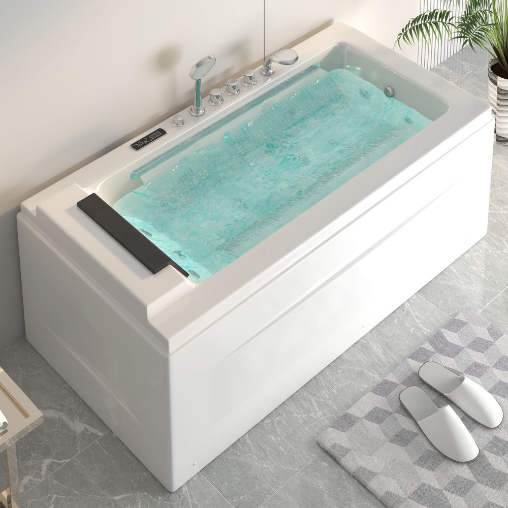 Mjkone 67" Acrylic Whirlpool Massage Bathtub with 16 LED Lights