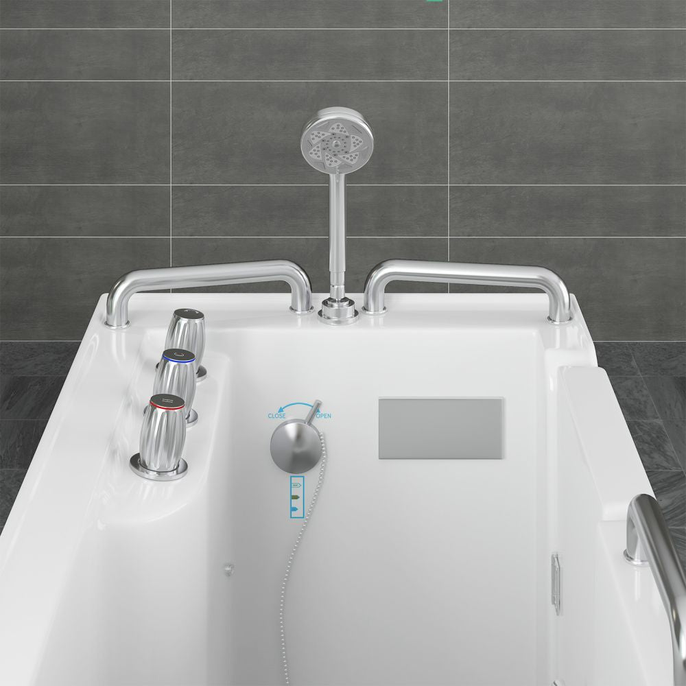 Mjkone 53" Modern Walk In Tub With Shower