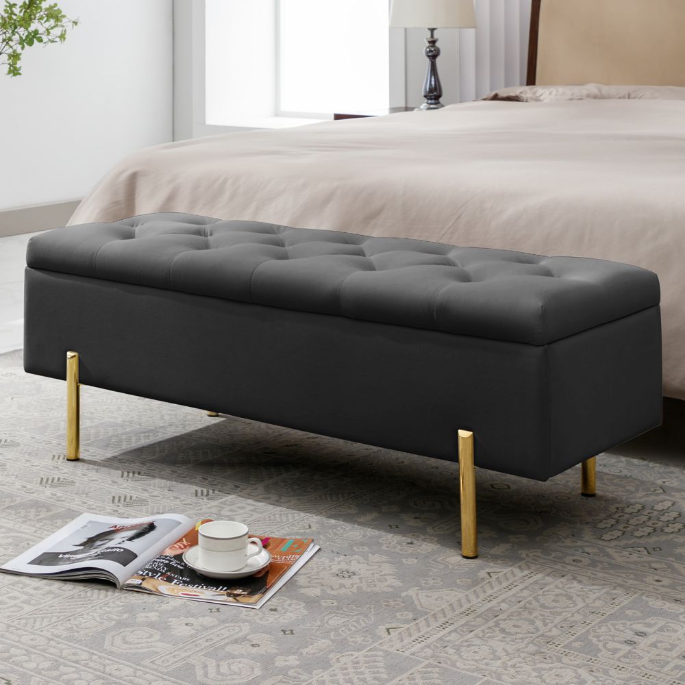 Mjkone Velvet Bed Bench Entryway Bench with Storage Space