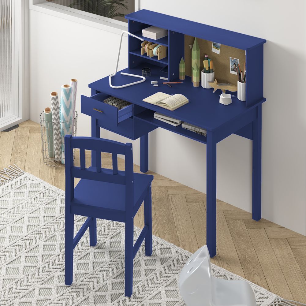 Mjkone Kid's Desk and Chair Set Writing Desk with Hutch