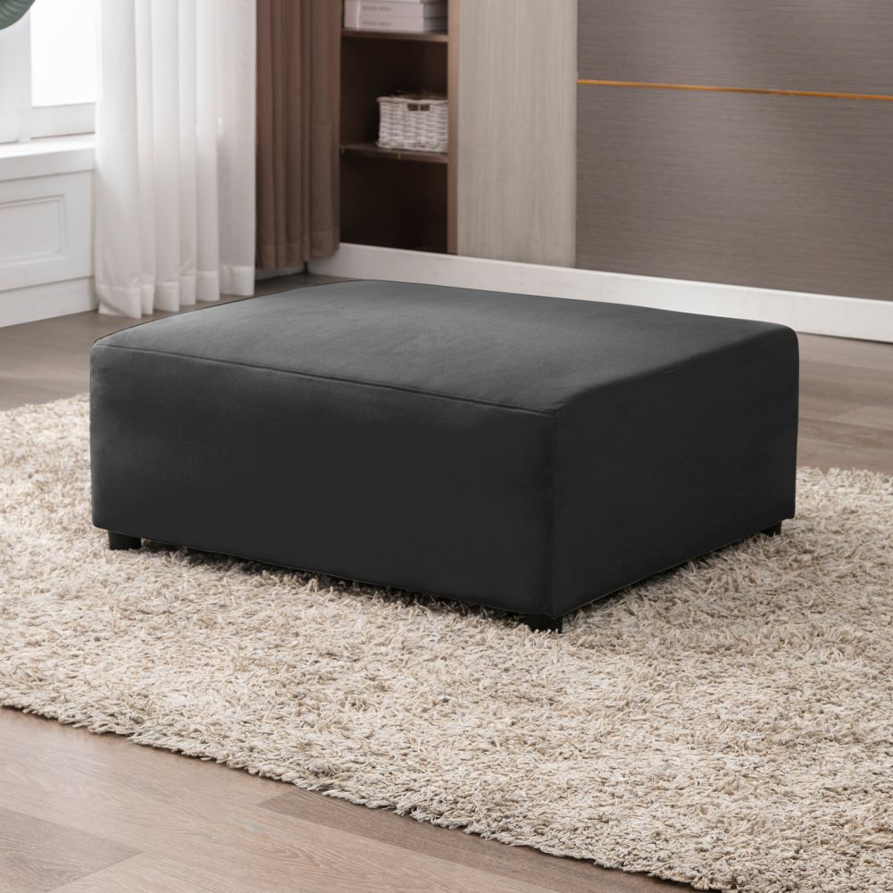 Mjkone L-Shape Reversible Upholstery Modular Sofa with Ottoman