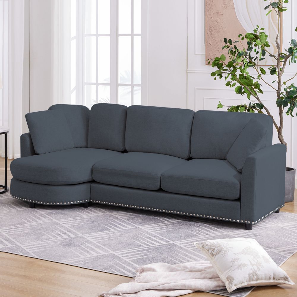 Mjkone 3-Seater Modern Curved Sofa Couch