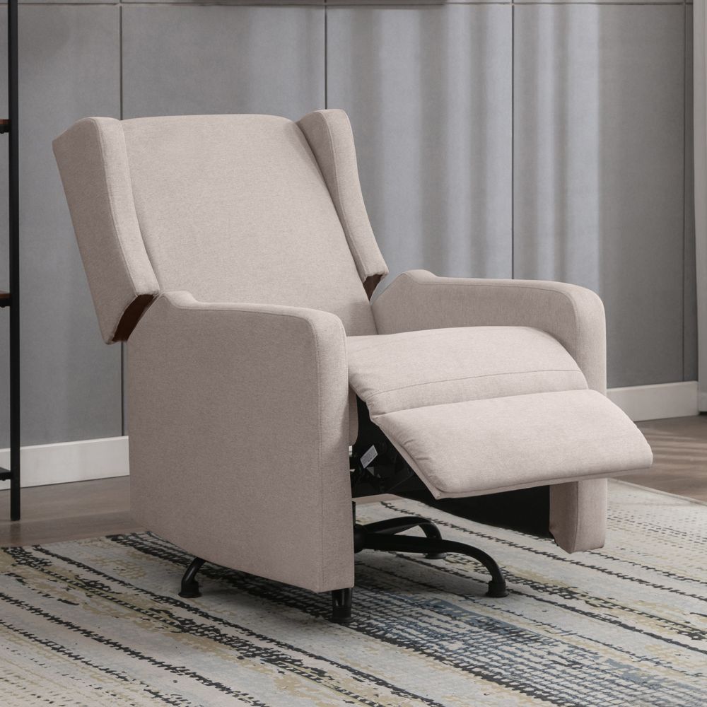 Mjkone Linen Upholstered 360° Swivel Reclining Chair