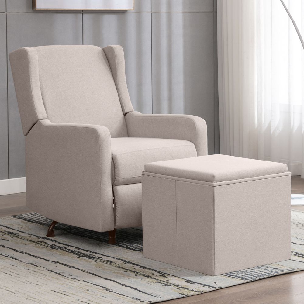 Mjkone Linen Upholstered 360° Swivel Reclining Chair