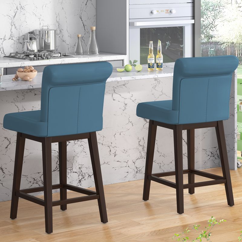 Mjkone 360° Swivel Faux Leather Bar Stools Set of 2/4