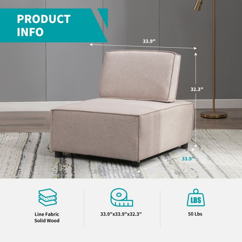 Mjkone Modular Tofu Sofa Convertible Sectional Sofa with Ajustable Backrest