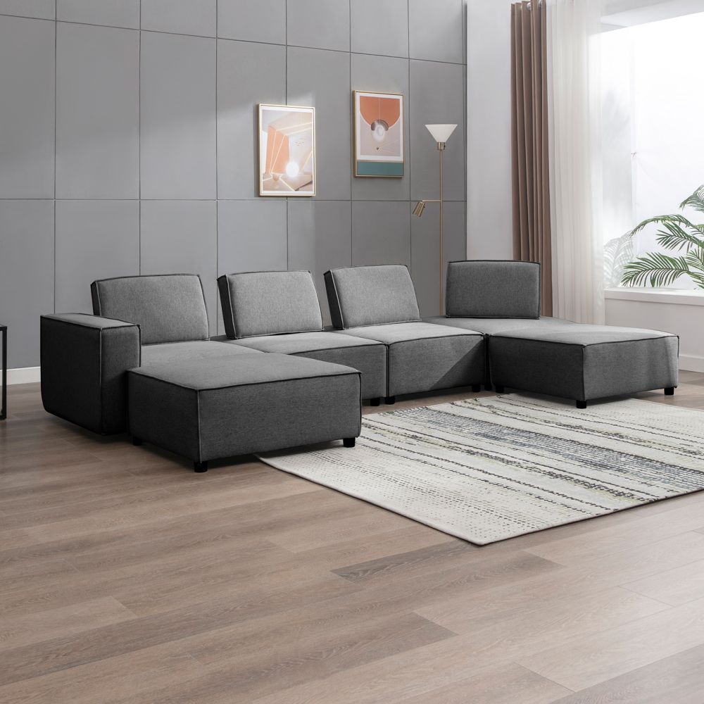Mjkone Modular Tofu Sofa Convertible Sectional Sofa with Ajustable Backrest