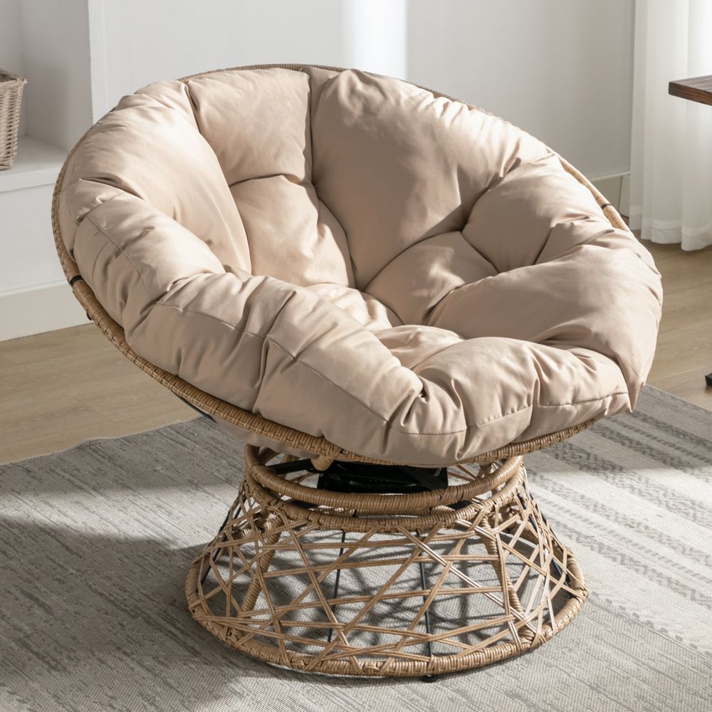Double Papasan Cushion Oversized PE Wicker Double Outdoor Rocking