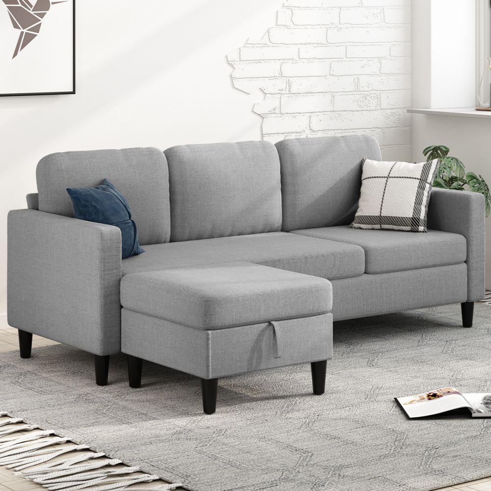 Mjkone L-Shaped Sectional Sofa with Storage Ottoman