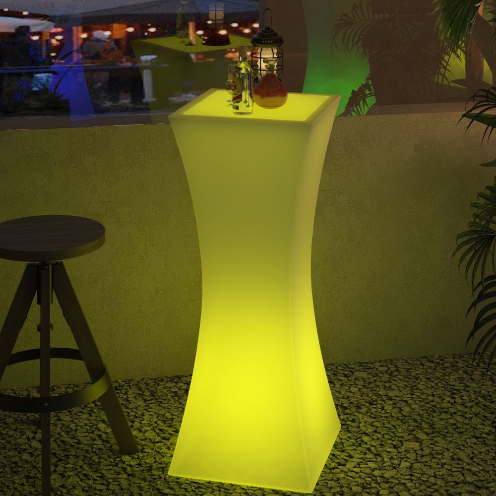 Mjkone LED Illuminated Hourglass Pub Table