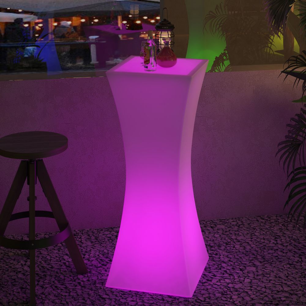 Mjkone LED Illuminated Hourglass Pub Table