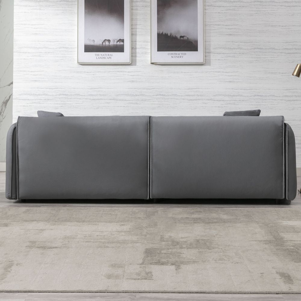 Mjkone Luxury Leather Oversized Loveseat 4-Seater Sofa Couch