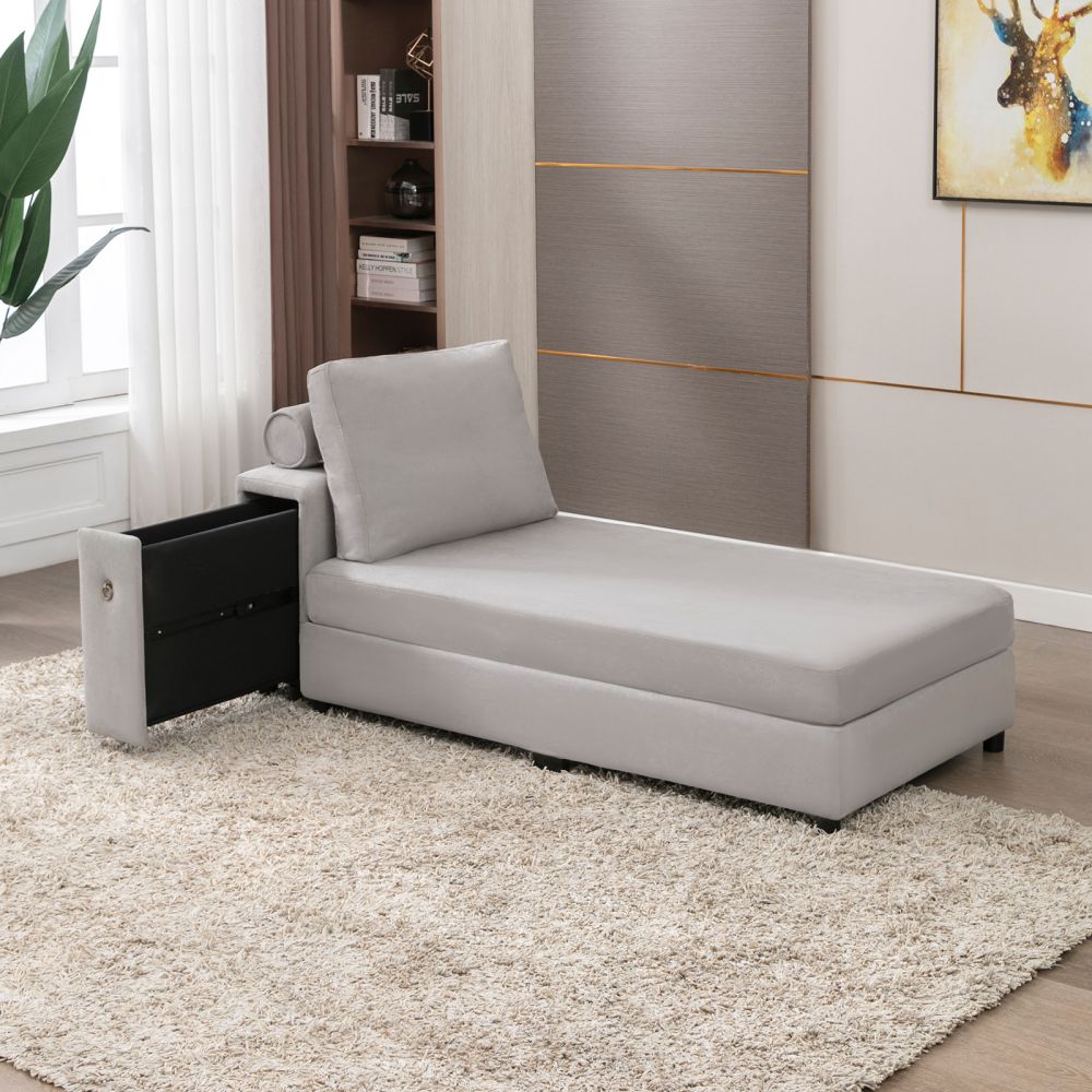 Mjkone Modern Chaise Lounges with Storage Backrest