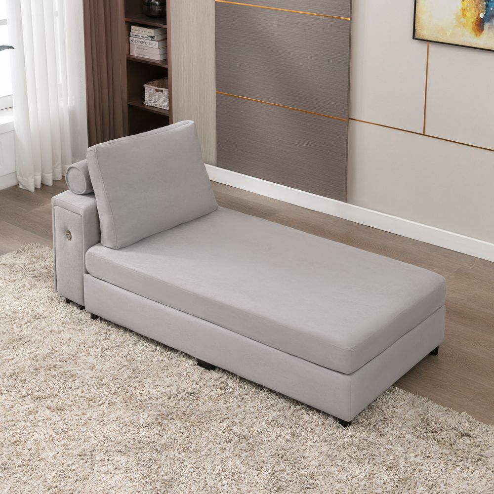 Mjkone Modern Chaise Lounges with Storage Backrest