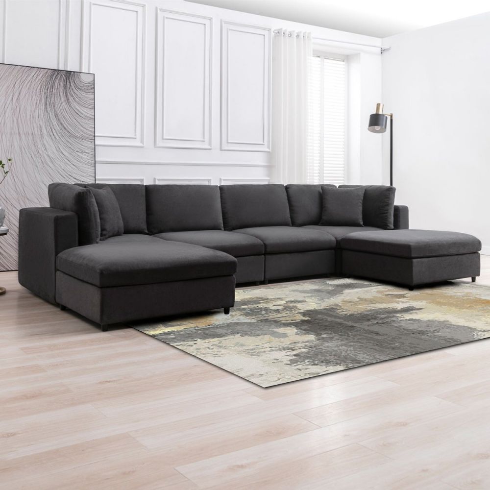 Mjkone Modern Convertible Sectional Sofa Set