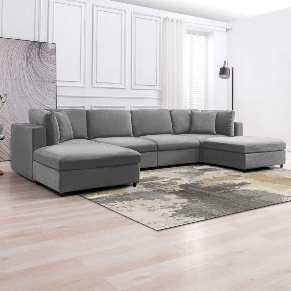 Mjkone Modern Convertible Sectional Sofa Set