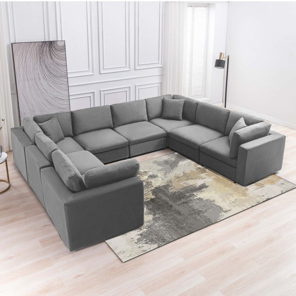 Mjkone Modern Convertible Sectional Sofa Set