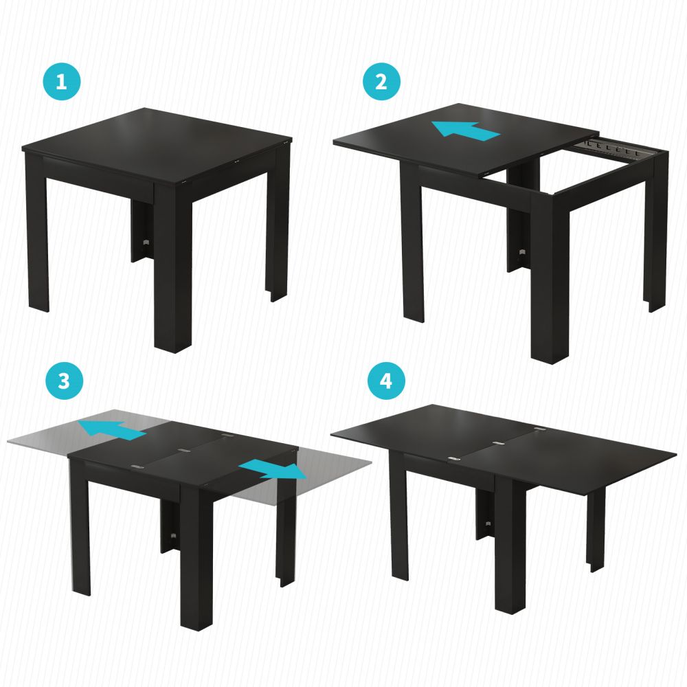 Mjkone Modern Folding Extendable Dining Table for 4/6