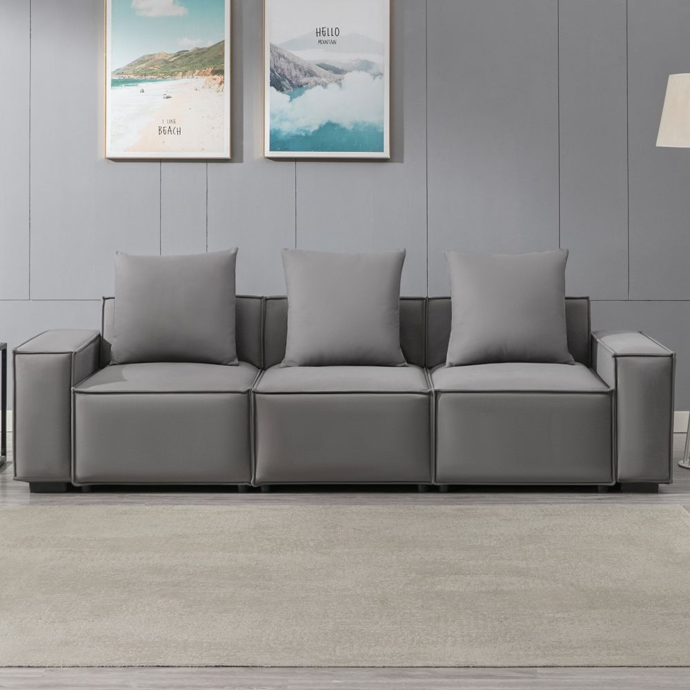 Mjkone Modern Loveseat Convertible Modular Sectional Sofa Set