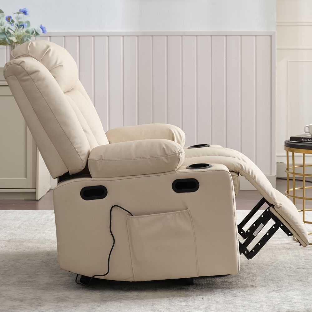 Mjkone Modern Massage Recliner Chair with Overstuffed Armrest Backrest
