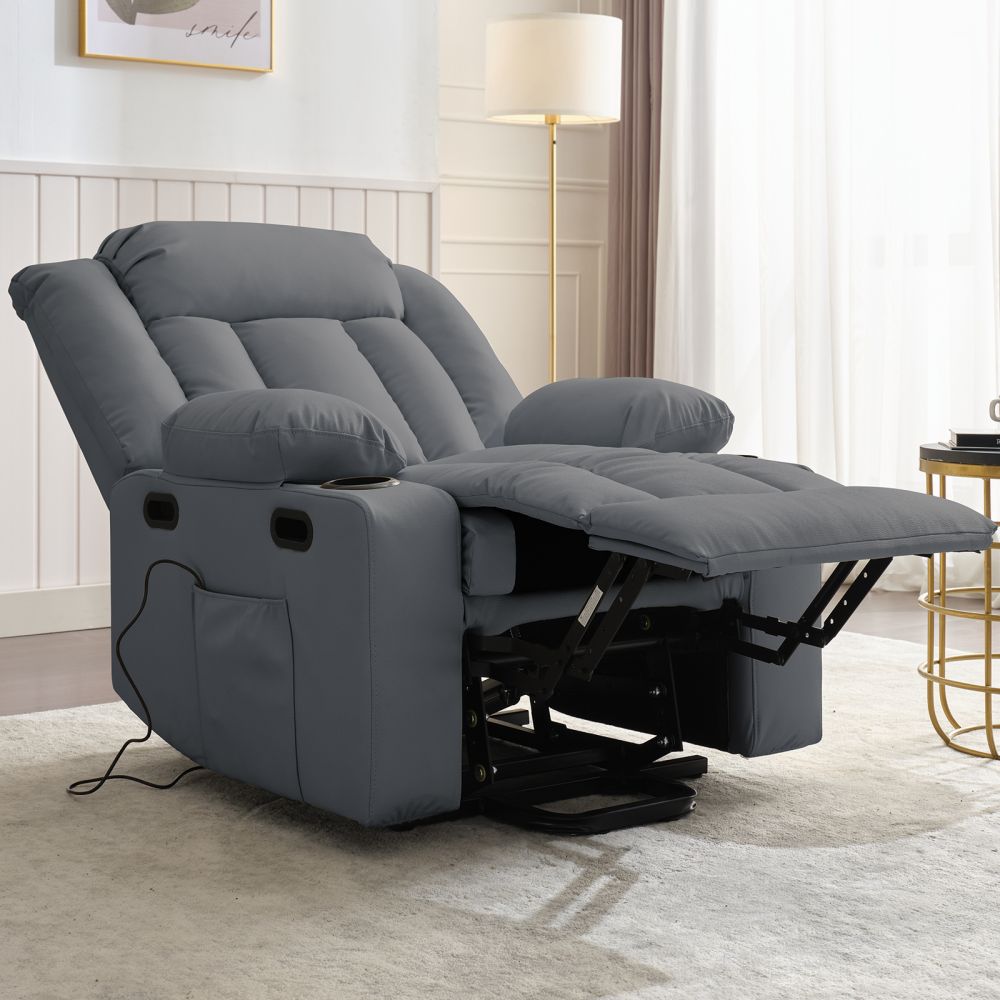 Mjkone Modern Massage Recliner Chair with Overstuffed Armrest Backrest