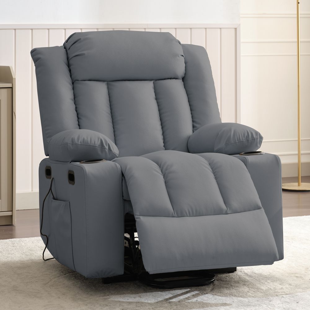 Mjkone Modern Massage Recliner Chair with Overstuffed Armrest Backrest