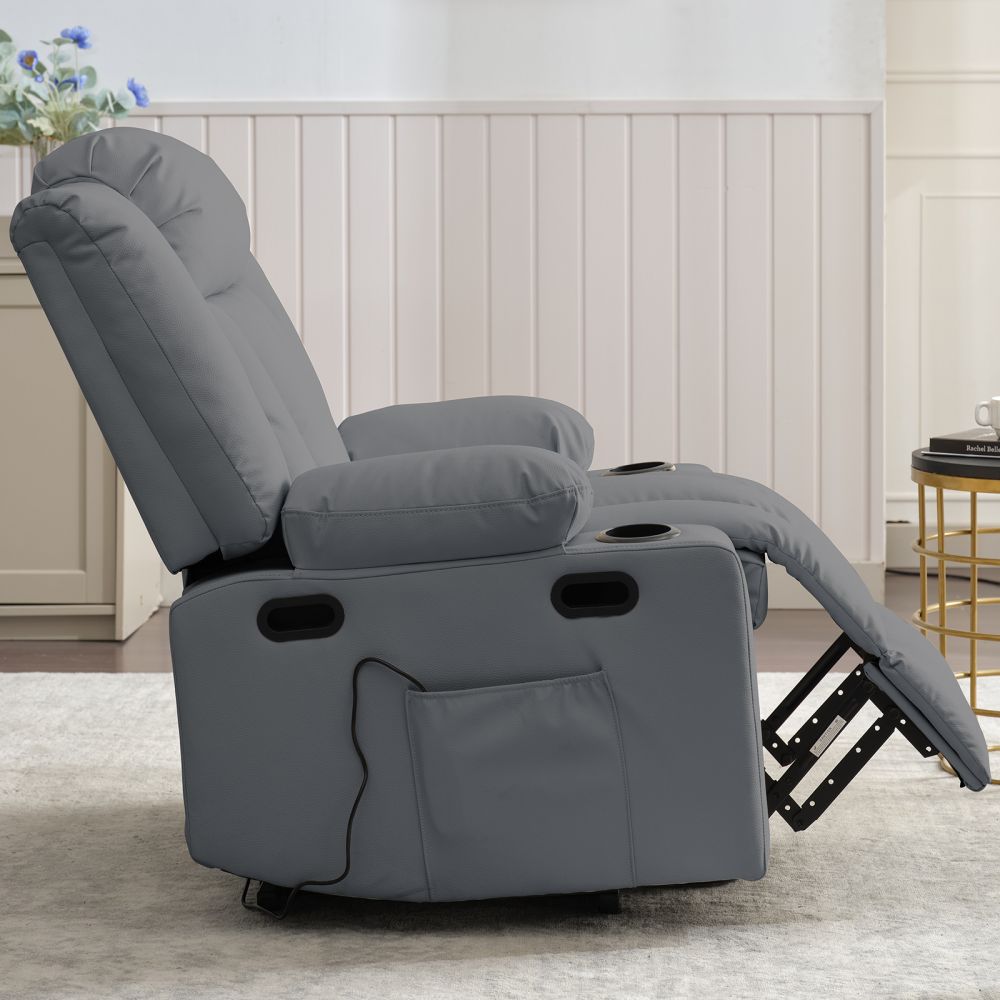 Mjkone Modern Massage Recliner Chair with Overstuffed Armrest Backrest