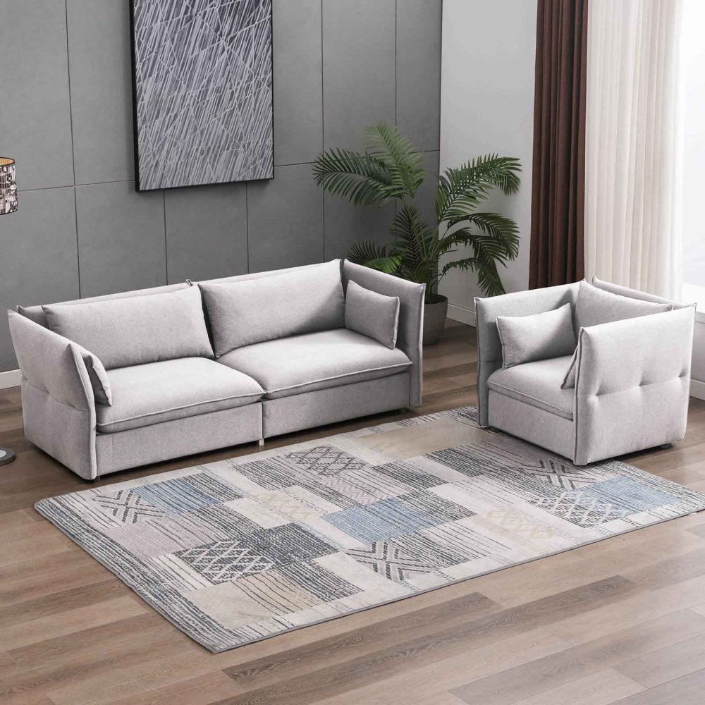 Mjkone Modern Reversible Sectional Sofa Set with Adjustable Armest