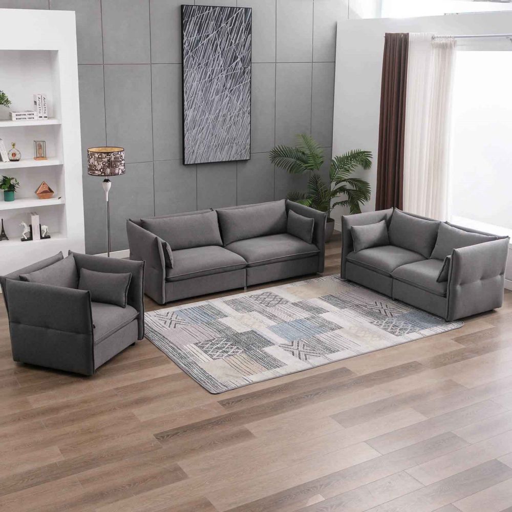 Mjkone - Sofá seccional convertible, sofá en forma de L con otomana de  almacenamiento, sofás para sala de estar, muebles de sala de estar,  adecuado