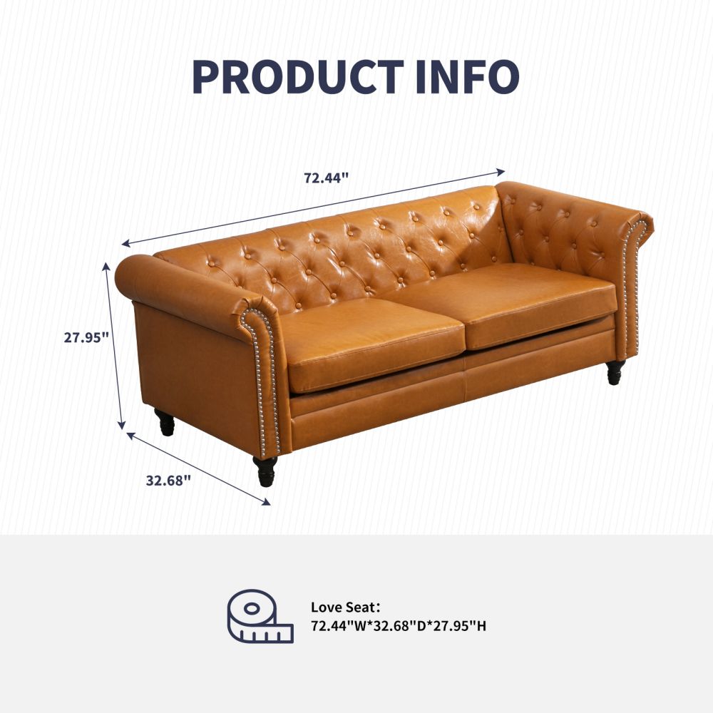 Mjkone PU Leather Upholstered 2/3-Seater Sofa Couch