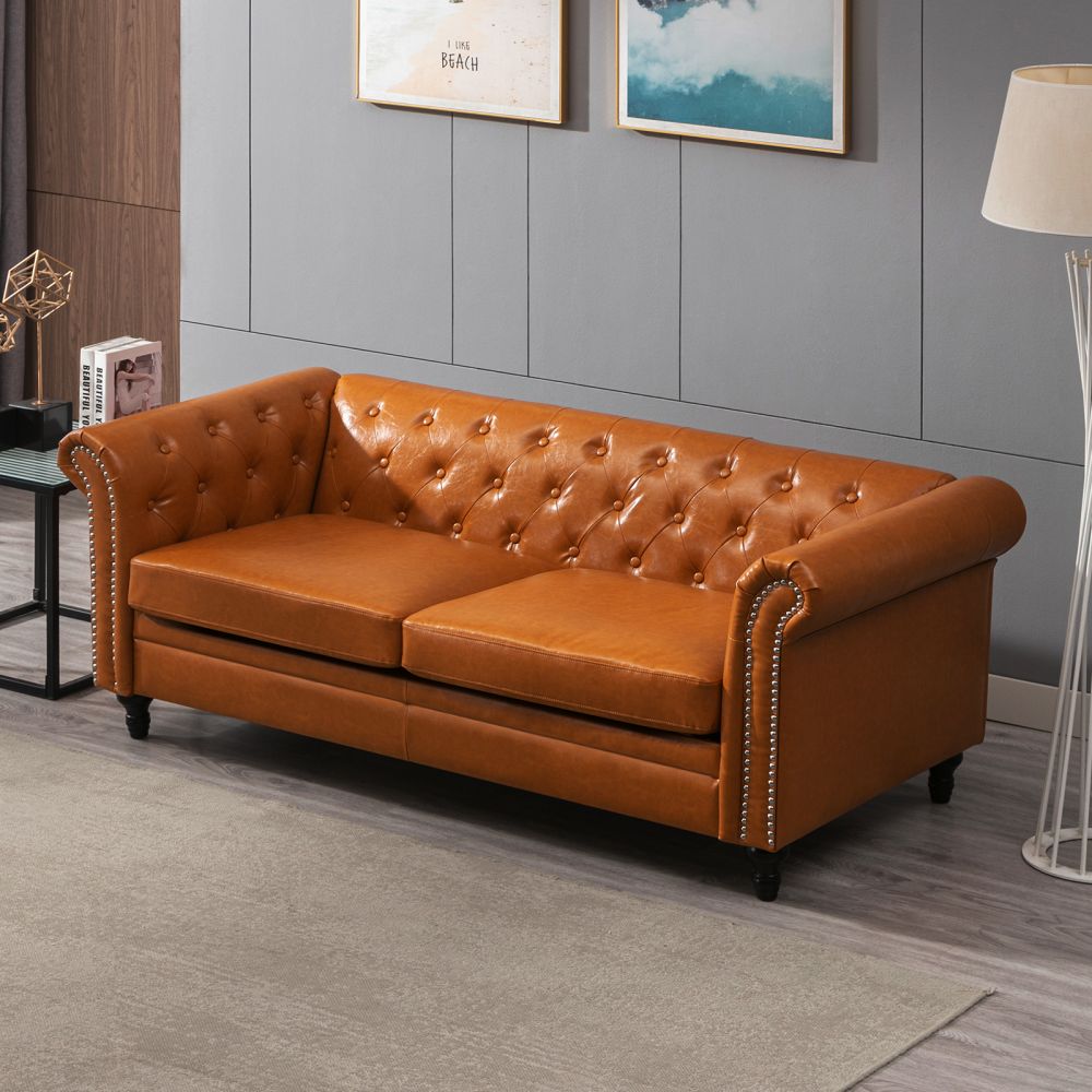 Mjkone PU Leather Upholstered 2/3-Seater Sofa Couch