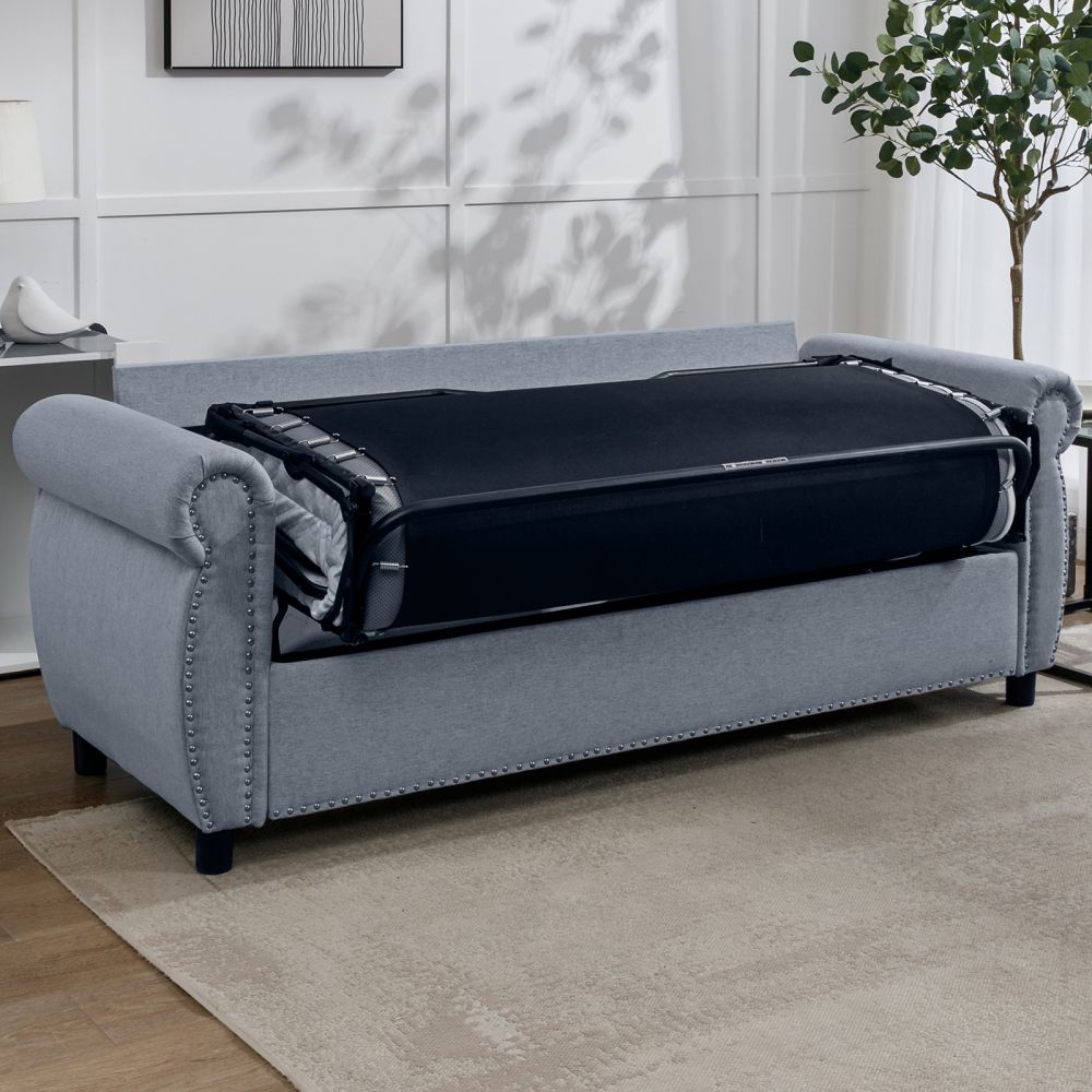 Mjkone Queen Size 2-in-1 Pull Out Convertible Sofa Bed