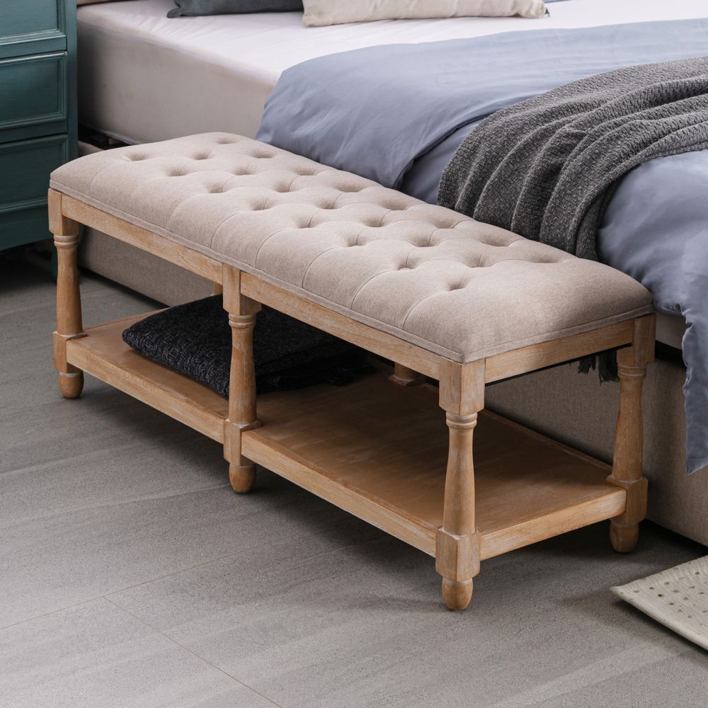 Mjkone Tufted Upholstered Entryway Bench Bedside Bench