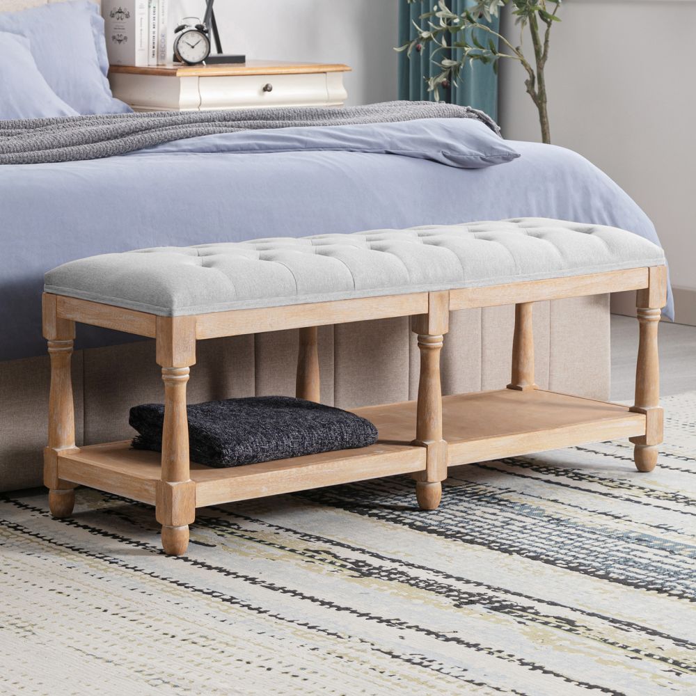 Mjkone Tufted Upholstered Entryway Bench Bedside Bench