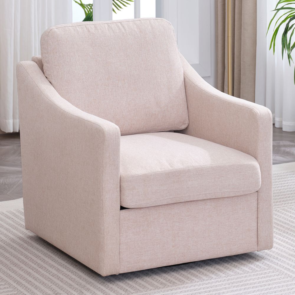Mjkone Upholstered 360 Degree Swivel Accent Sofa Chair