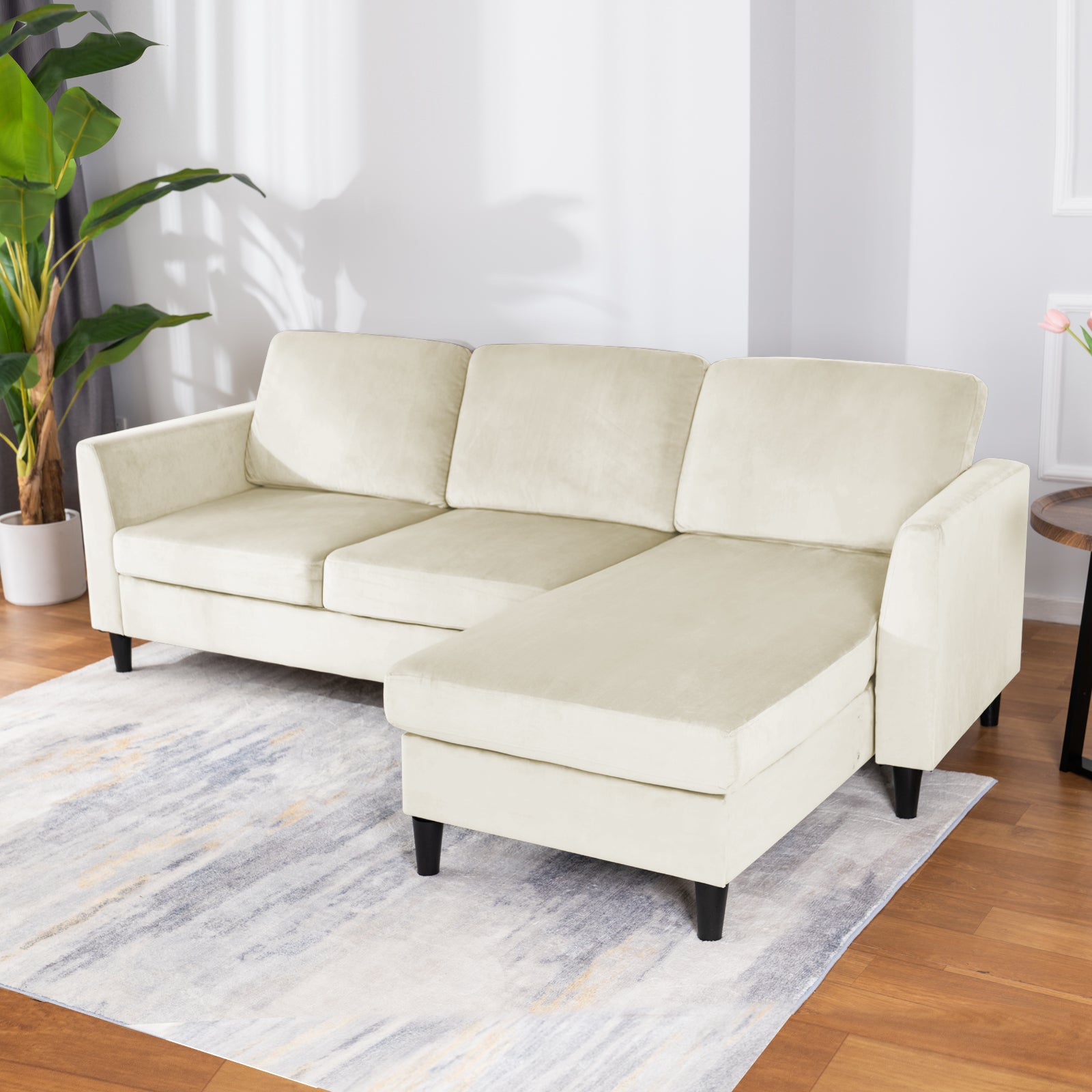Mjkone L Shaped Modern Convertible Sectional Couch