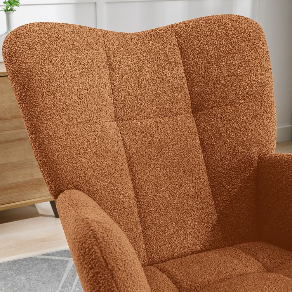 Mjkone Modern Teddy Fabric Glider Rocking Chair