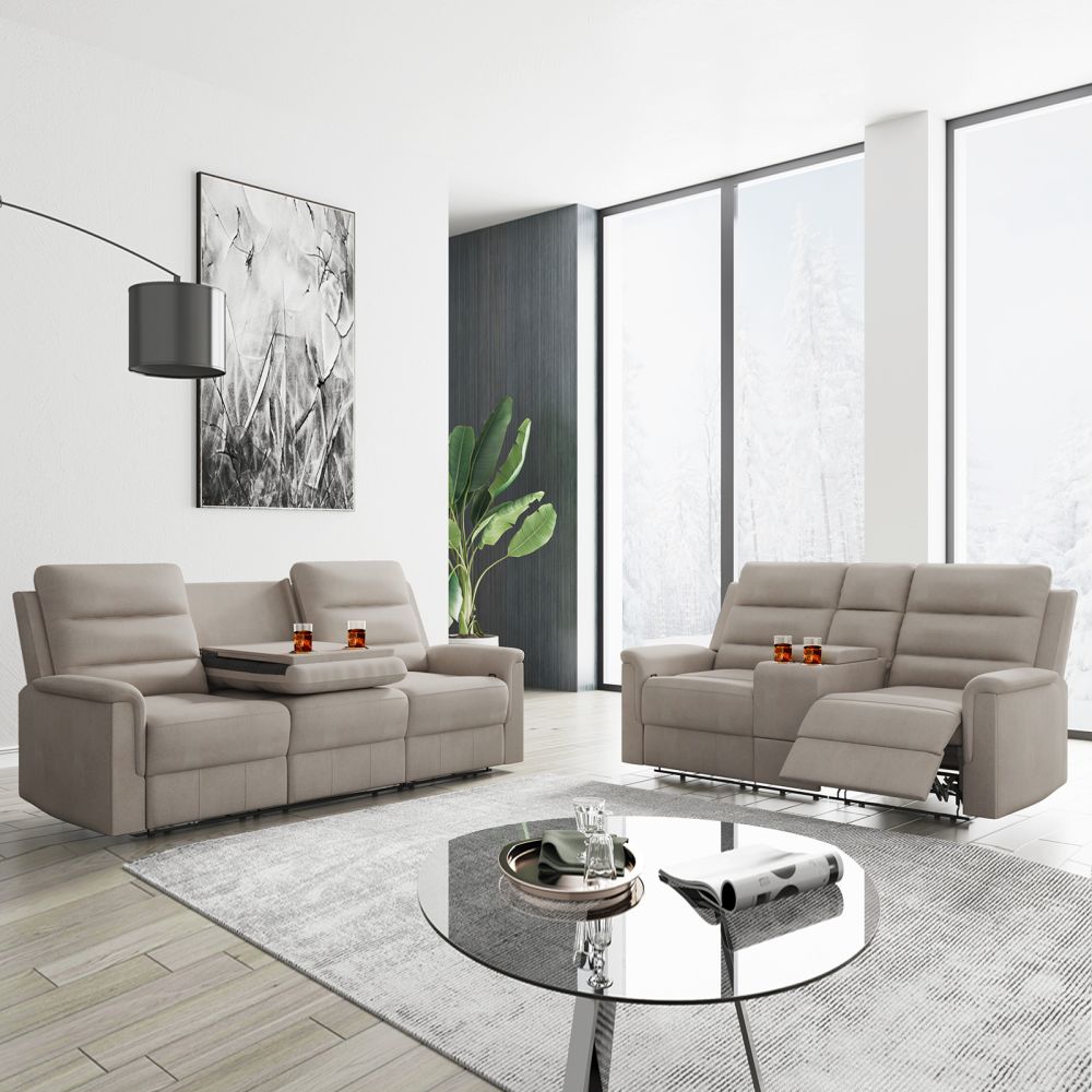 Mjkone Reclining Loveseat 3-Seater Sofa with Storage Space