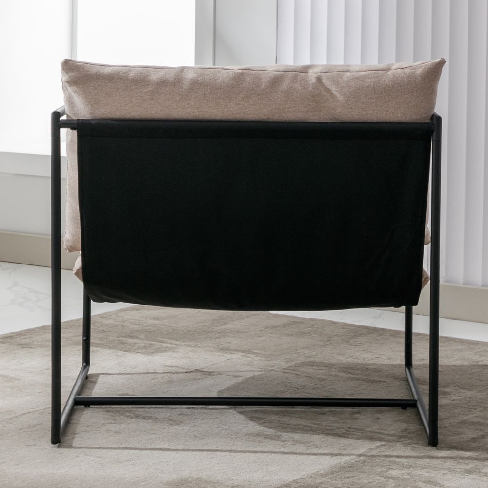 Mjkone Metal Soft Accent Chair with Loose Cushion